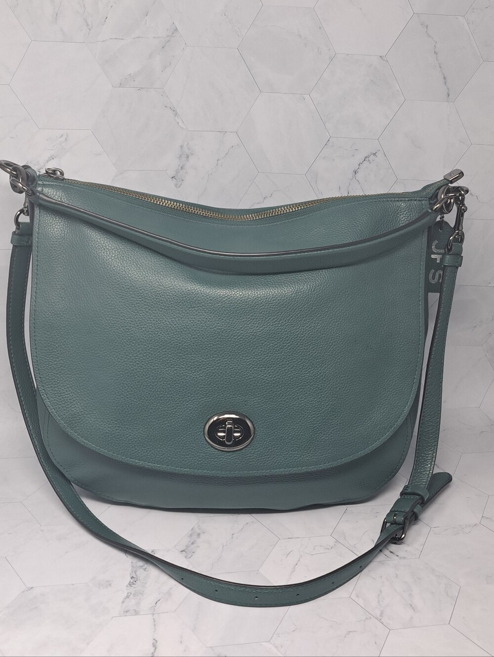 Coach Turnlock Hobo Bag Style 24771 Dark Green/Teal - August  2017